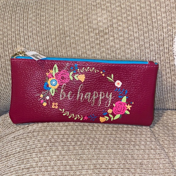 🩷💛🧡💙💚NWT “Be Happy” Cosmetic/Storage Case/Bag - Picture 1 of 10
